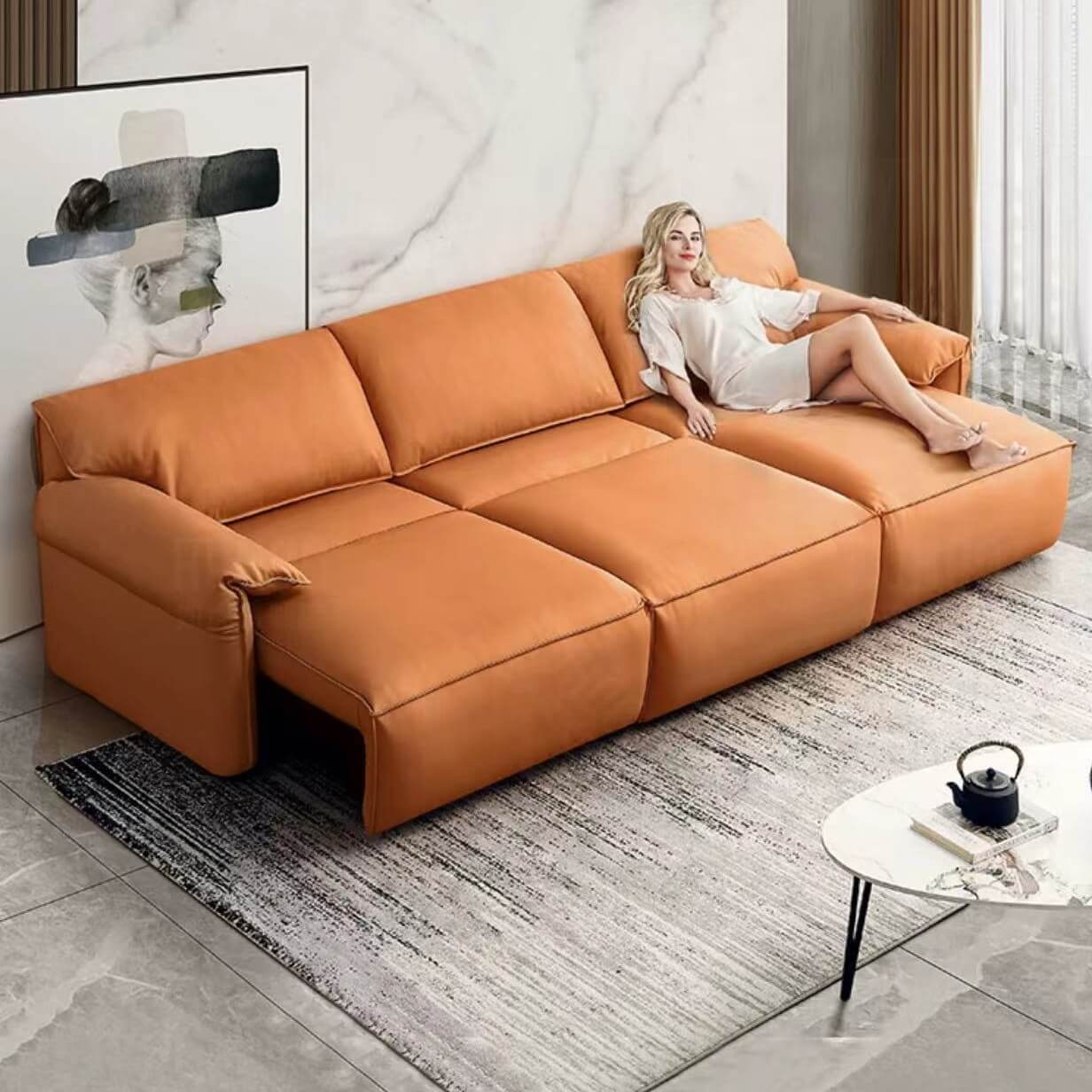Italian minimalist multifunctional electric sofa bed villa living room video hall electric luxury Sofa